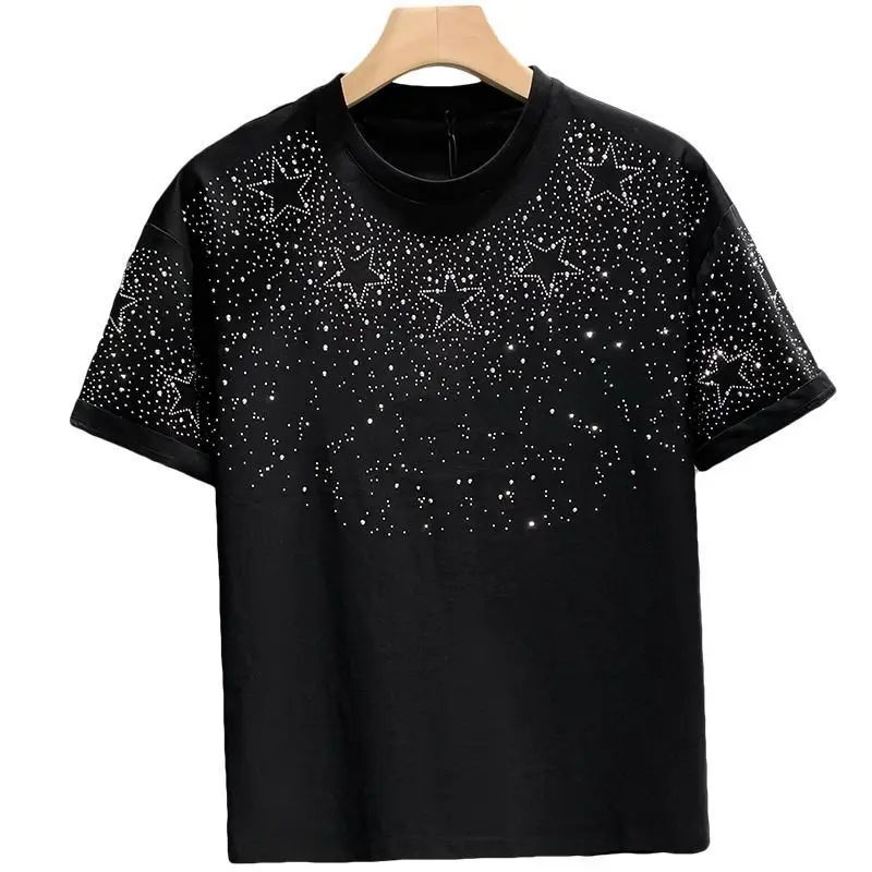 Tシャツ・カットソー AAKAM Rhinestone Graphic Raglan Half Top 5SH065 S6b69956ab05f4b38a7a3da7e4e984