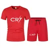 Mens Sets 2024 Summer Suit CR7 T Shirts and Shorts Fashion Football Basketball Jogging Fitness Gym Outfit Clothes Short Set Men 1