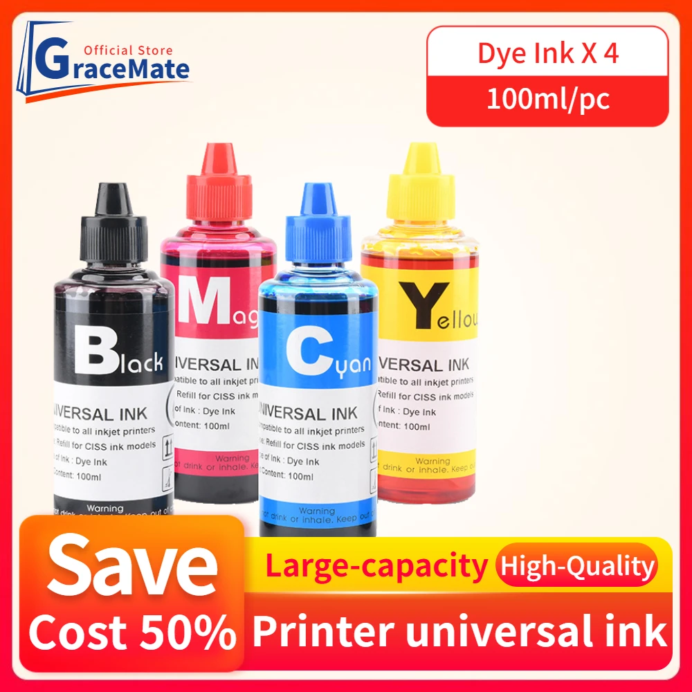 Gracemate Refill Dye Ink Kit Compatibile Per Epson Canon Hp Brother Lexmark Dell Kodak Inchiostro Per Stampante A Cartuccia Per Stampante A Getto D'In