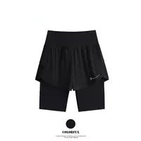 DRUR Yoga Shorts Women Summer Fake Two Piece High Waist Loose Gym Shorts With Pocket Ladies Lightweight Fitness Running Clothes - Image 4