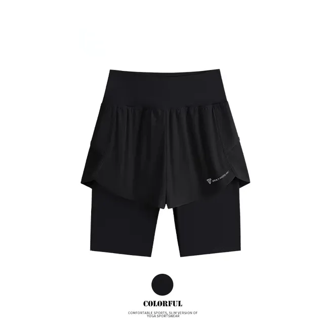 47645-8f948f.jpg DRUR Yoga Shorts Women Summer Fake Two Piece High Waist Loose Gym Shorts With Pocket Ladies Lightweight Fitness Running Clothes