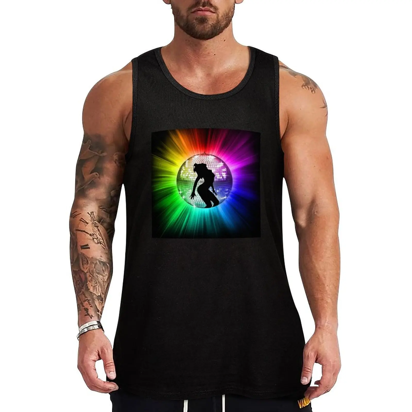 

Kylie Disco Ball Tank Top Men's summer vest sports clothes for men gym t-shirts man man sexycostume