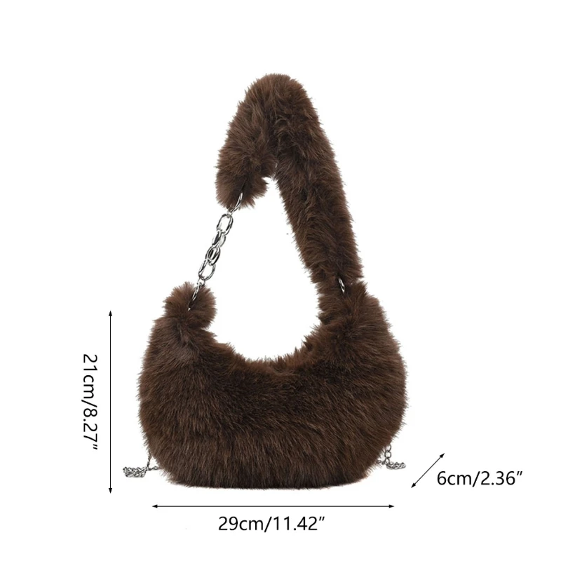 Shoulder Bag Fashionable Underarm Purse Handbag for Women and Girls E74B