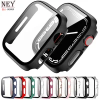 Tempered Glass+Case For Apple Watch Series 10 42mm 46mm 45mm 41mm 44mm 38-40mm PC bumper Screen Protector series 9 8 7 6 5 4 se