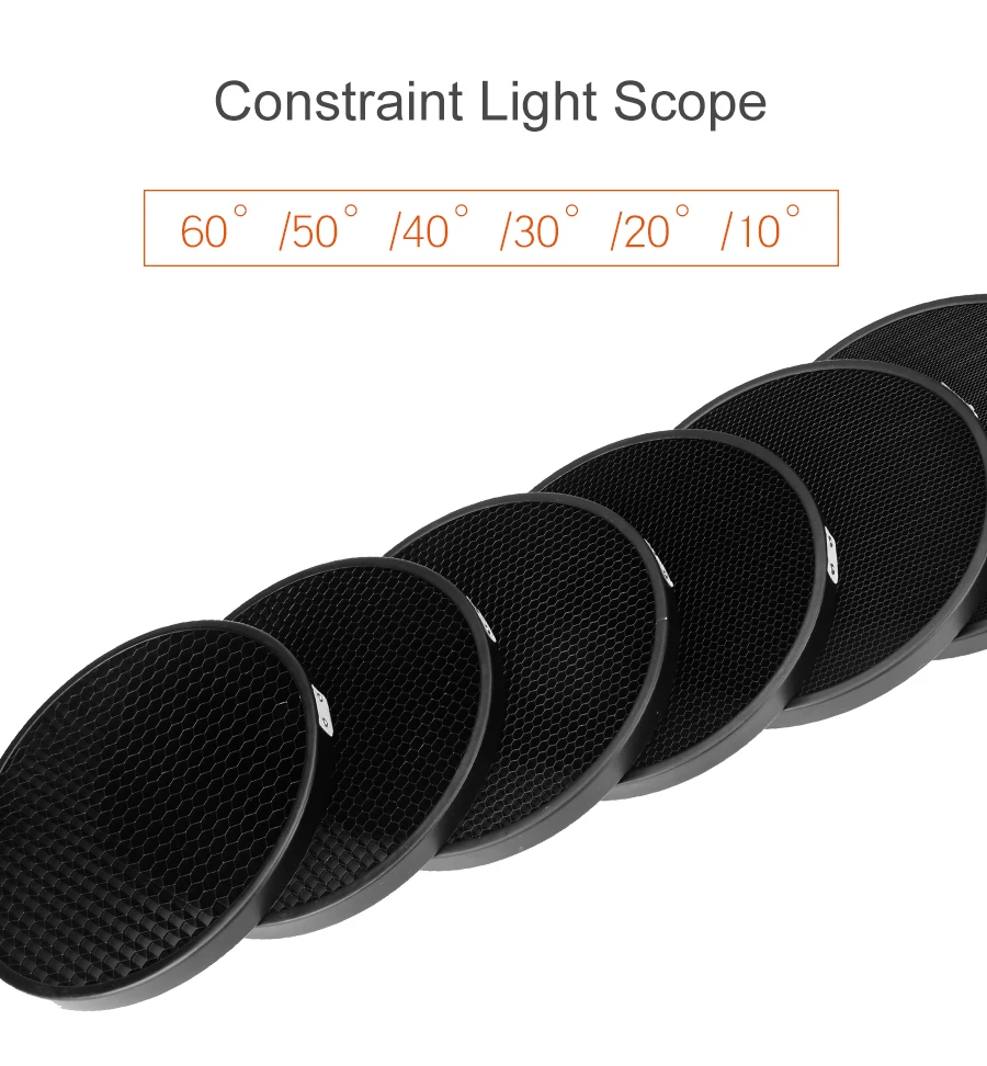 2/3/4/5/6/7mm Standard Reflector Aluminum Honeycomb Grid 6.7'' 17cm for Bowens S
