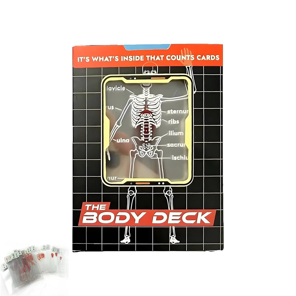 The Body Deck Cards Reusable Body Transparent Playing Cards Multi-Purpose Human Anatomy Playing Cards for Anatomy Enthusiasts