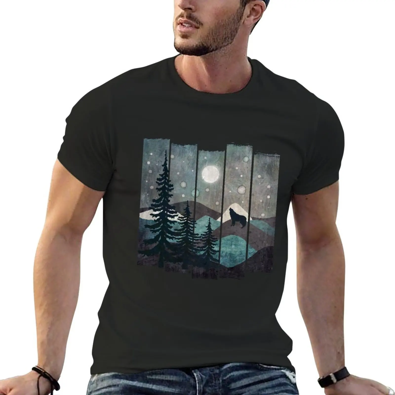 

A FullMoon Starry Night T-Shirt black t shirt boys t shirts boys animal print shirt boys white t shirts mens t shirts