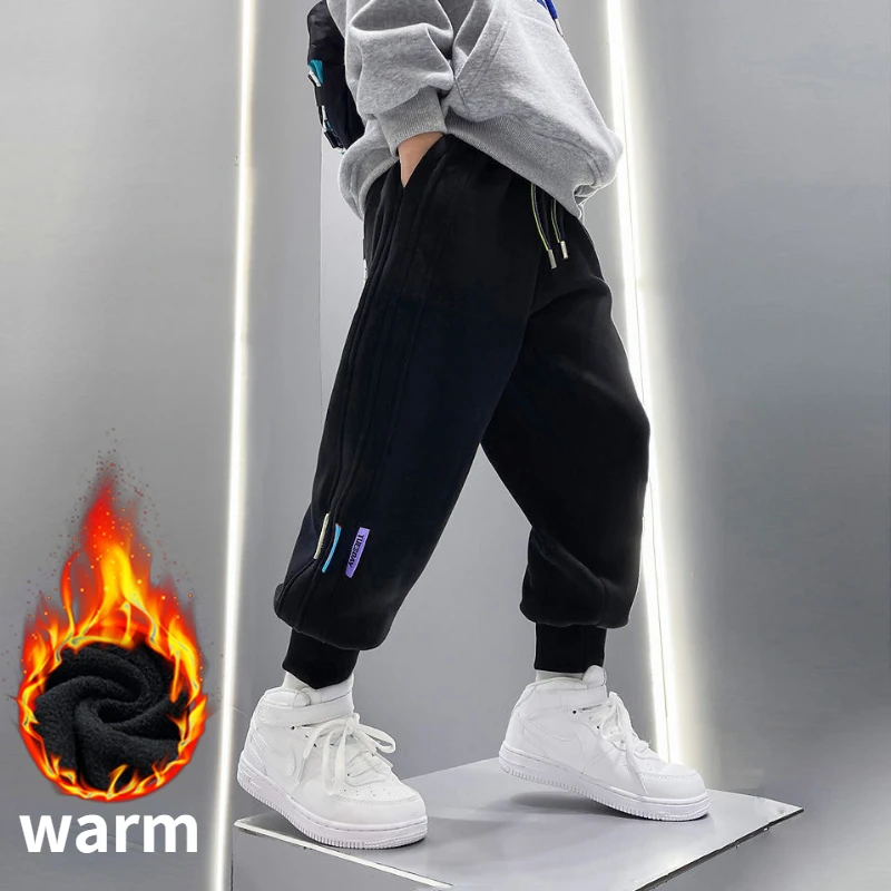 Spring Autumn Kids Teenage Boys Casual School Sport Pants Fleece Trousers Jogger Pant For Children Loose Sweatpant Boys Clothes