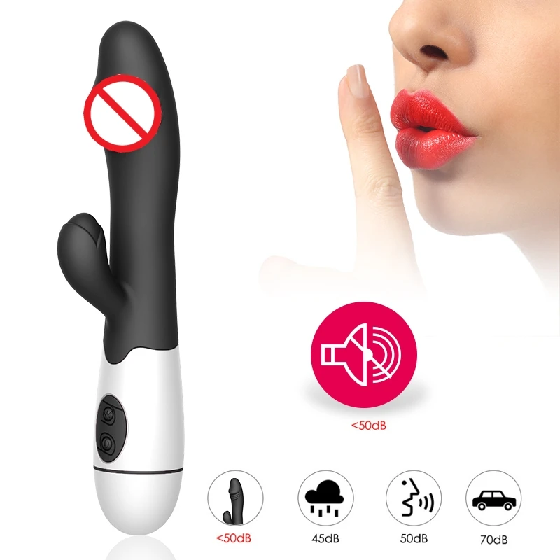 30 Speed Rechargeable Handheld Silicone Adult Female Sex Toys Clit Clitoral Clitoris G Spot Dual Motor Rabbit Vibrator for Women