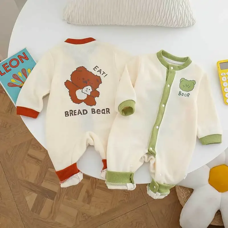 

Spring Girls&Boys Long Sleeve bodysuits & one-pieces 100% cotton Bodysuit for newborns For 0-2Y Toddlers Bebe Outfits