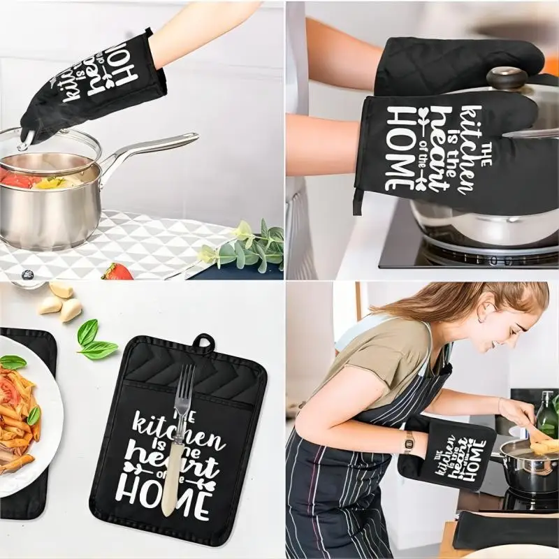 Set di guanti da forno e presine, divertenti gabbiani resistenti al