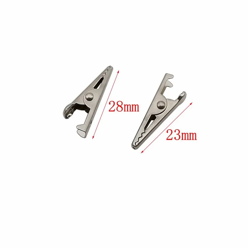 20Pcs 28mm Small Metal Alligator Clips G98 Crocodile Electrical Clamps Car Battery Clip Testing Probe Meter Red & Black