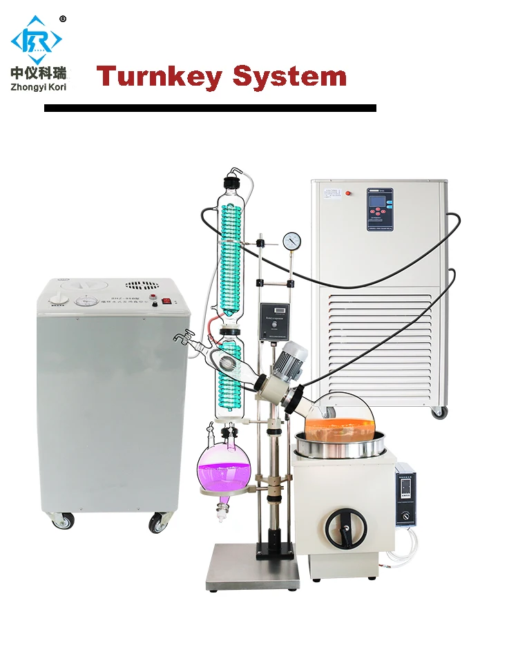 Lab vacuum rotary evaporator roto evapor apparatus Glass homemade steam distillation for essential oil extract Setup system