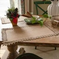 Table Runners Natural Burlap Cotton Boho Table Runner with Tassels for Restaurant Rustic Home Dining Wedding Party Table Decor 4