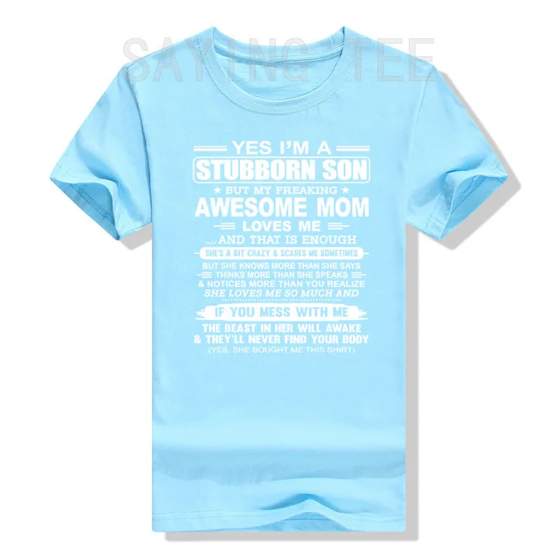 I'm Not A Perfect Son But My Crazy Mom Loves Me Unisex T-Shirt - Funny Family Gift For Men & Women - View #9