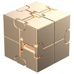 Portable Magic Cube Stress Relief and Relaxation Toy - Educational Gift (Aluminum Gold)