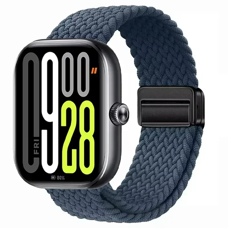 Nylon Braided Magnetic Buckle Adjustable Loop Strap Bracelet in Breathable Design