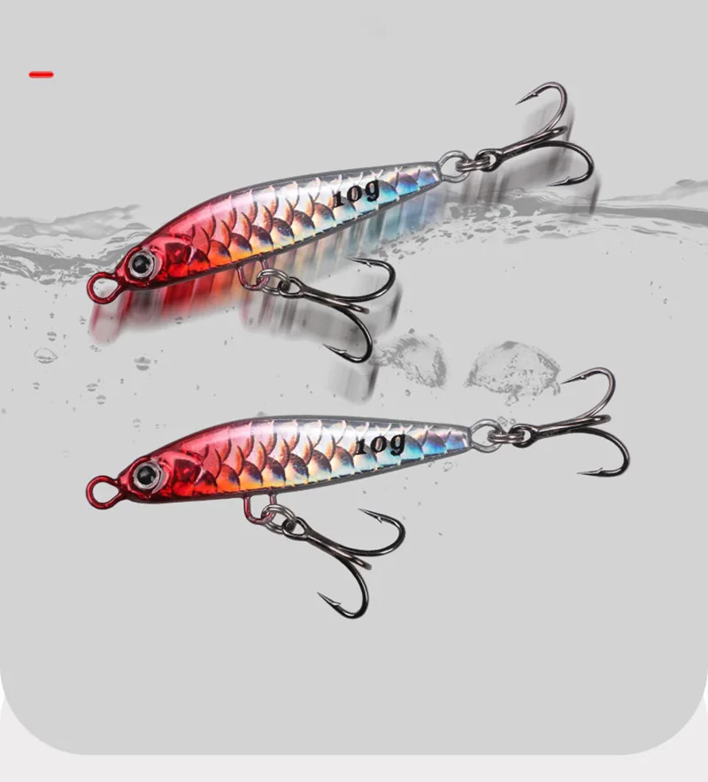 OUTKIT 1Pcs Metall Jigbait Spinning Köder 10g-22g Meer Angeln Köder Trolling Jigging Wobbler Laser Abdeckung drager Sinking Bleistift – Detail 7