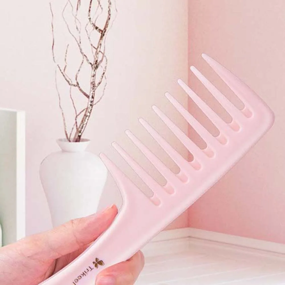 Scalp Massage Wide Tooth Comb Hairdressing Anti-static Pink Hair Brush Wet Dry Use Hair Styling Tool Fine Tooth Hair Combs Lady