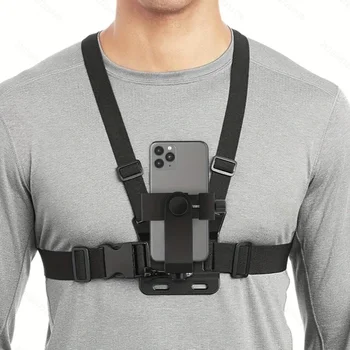 1 PC Adjustable Phone Clip Holder With Chest Strap Fixation Bracket for Sport Camera Mobile Phone Camera Black Holder Accessory 1