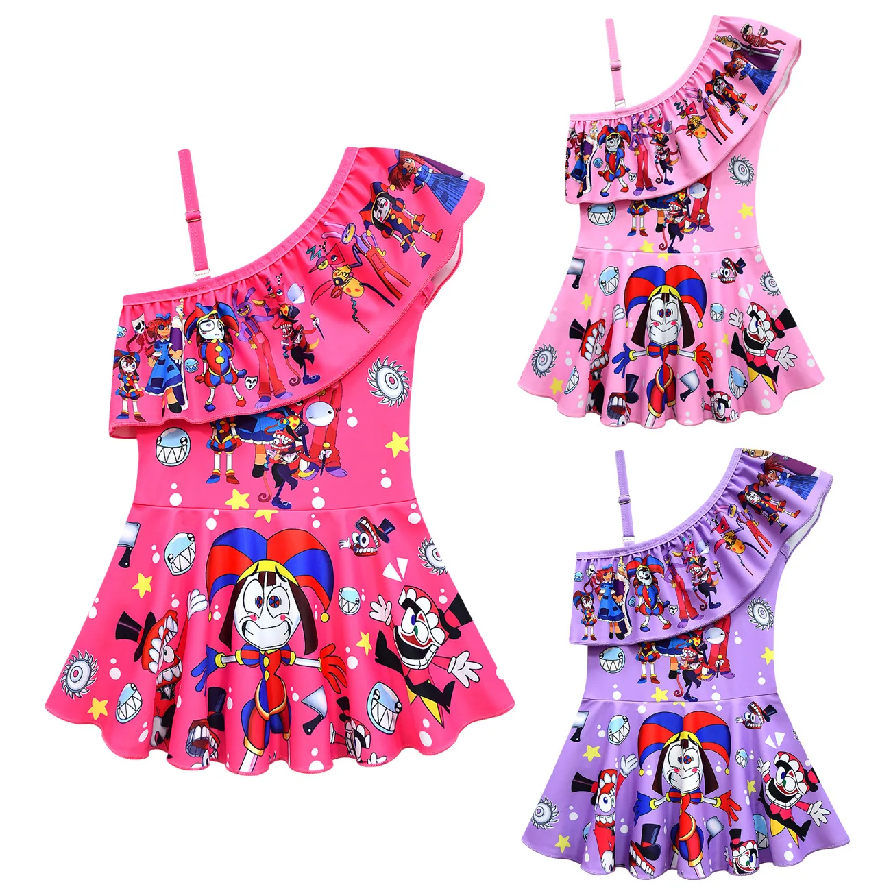 Incredibile Digital Circus Girls Swimwear Baby Girl Costume Da Bagno Pomni One Piece Costume Da Bagno Gonna Moda Costume Da Bagno Abbigliamento Per Ba
