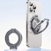 360° Rotation Magnetic Finger Ring Phone Holder Aluminum Alloy Foldable for IPhone 17 16 15 14 13 12 Pro Max 5