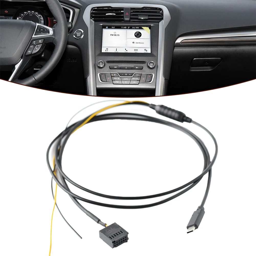 

High-quality For Ford- Audio CD Player TYPEC Audio Input Cable AUX Audio+Charging Cable Direct Installation Car Accessories