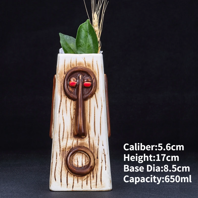 Hawaiian Ceramic Tiki Mug - Creative Cocktail Cup and Halloween Bar Gift