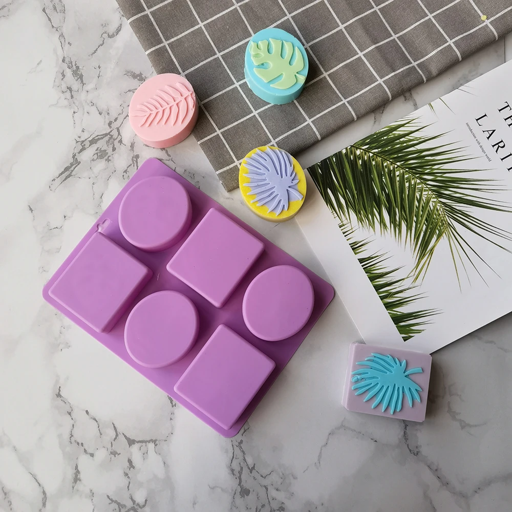 6 Cavities Oval Leaf Shape Soap Mold for Soap Making Silicone Soap Mold