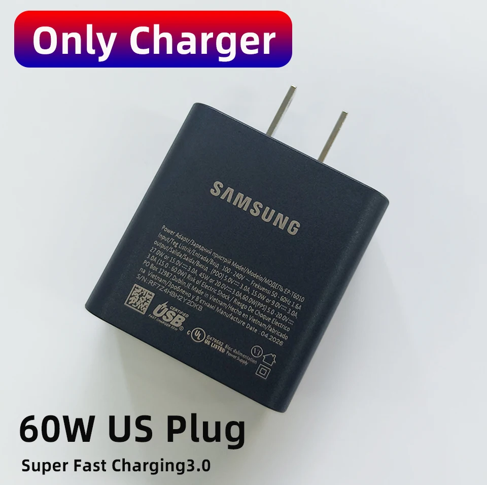 High-Speed SAMSUNG 65W Fast Charging Type C Adapter with Cable