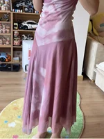 ETJ 2025  Spring New women's beautiful elegant asymmetrical design stand collar pleated silk mesh sleeveless dress - Image 3