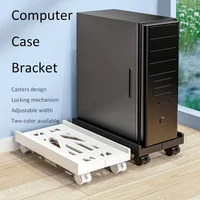Adjustable Mobile CPU Stand, Ventilated Computer Tower Stand PC Tower Stand with 4 Caster Wheels Fits Most PC, Under Desk Holder 1
