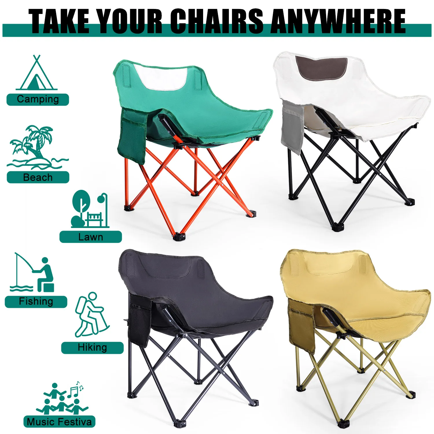 Description Picture 4 of itemSougayilang Portable Folding Camping Chair Fishing Leisure Hiking Picnic Seat Tools Outdoor Camping Fishing Travel Chair Pesca