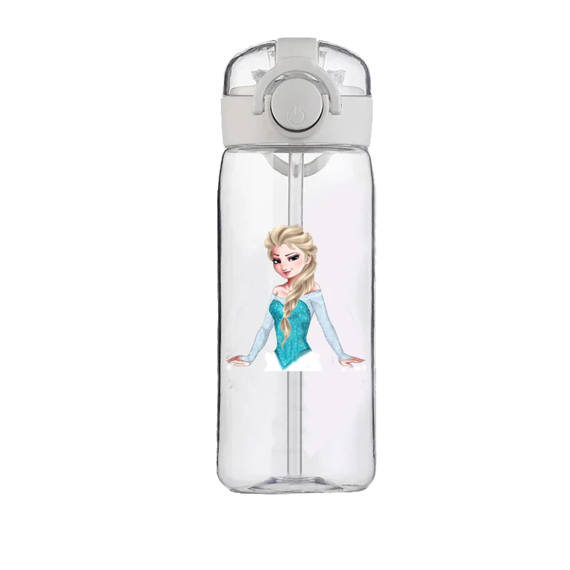 Cartoon Disney Straw Plastic Cup Large Capacity Couple Student Cute Simple Portable Frozen Anime Easy Cup Birthday Gift 400ML 3