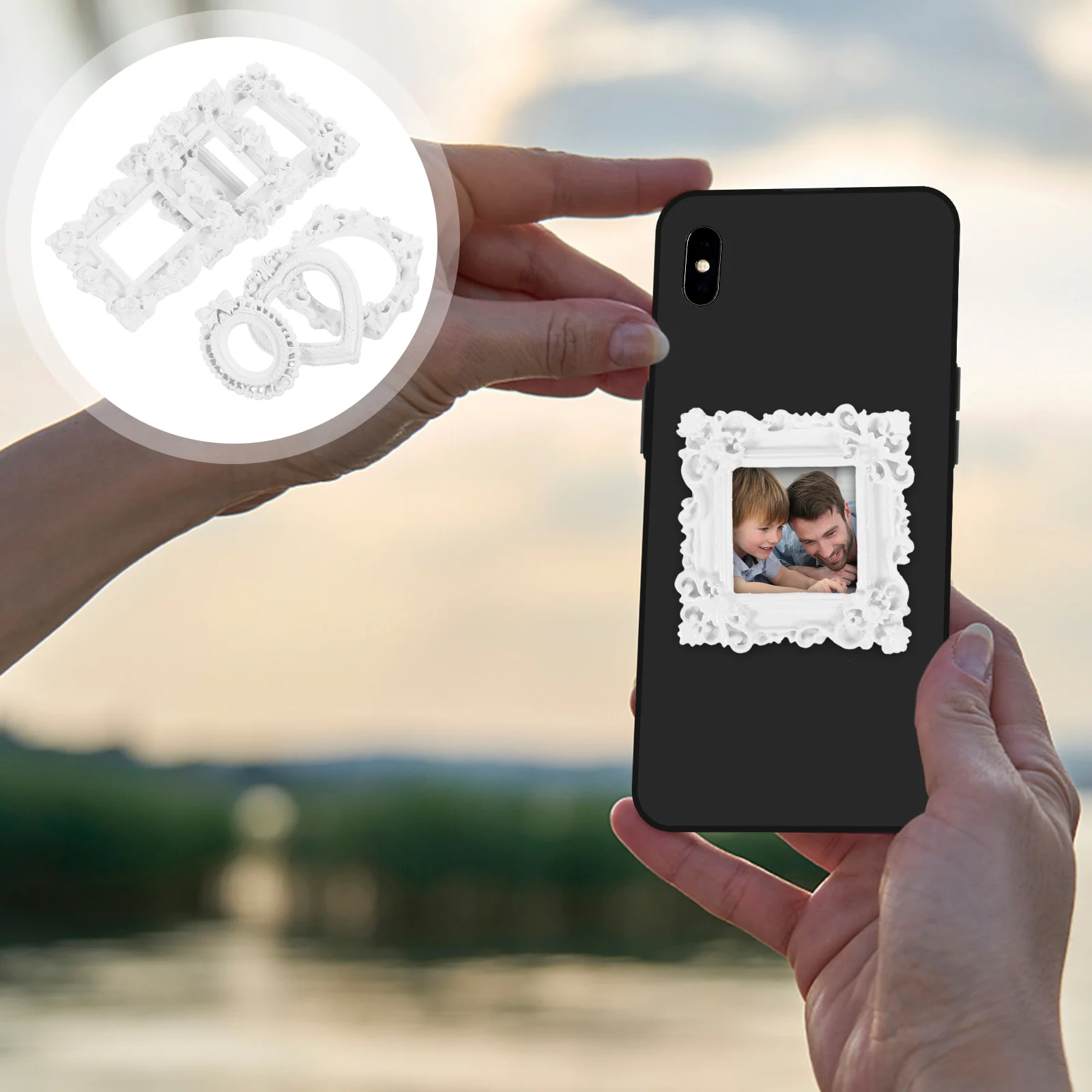 

25 Pcs Small Photo Frame Unique Picture Frames Vintage Display Shelves Bulk Jewelry Prop Resin Mini