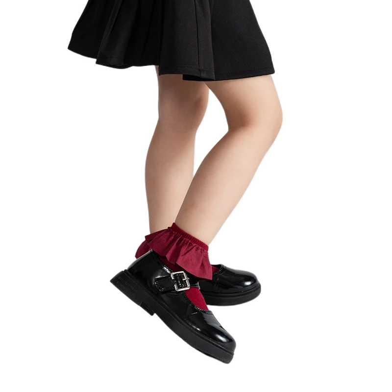 Fashion Baby Girls Kids Faux Suede Lace Cotton Socks Princess Soft Trim Baby Toddler Short Socks High Quality