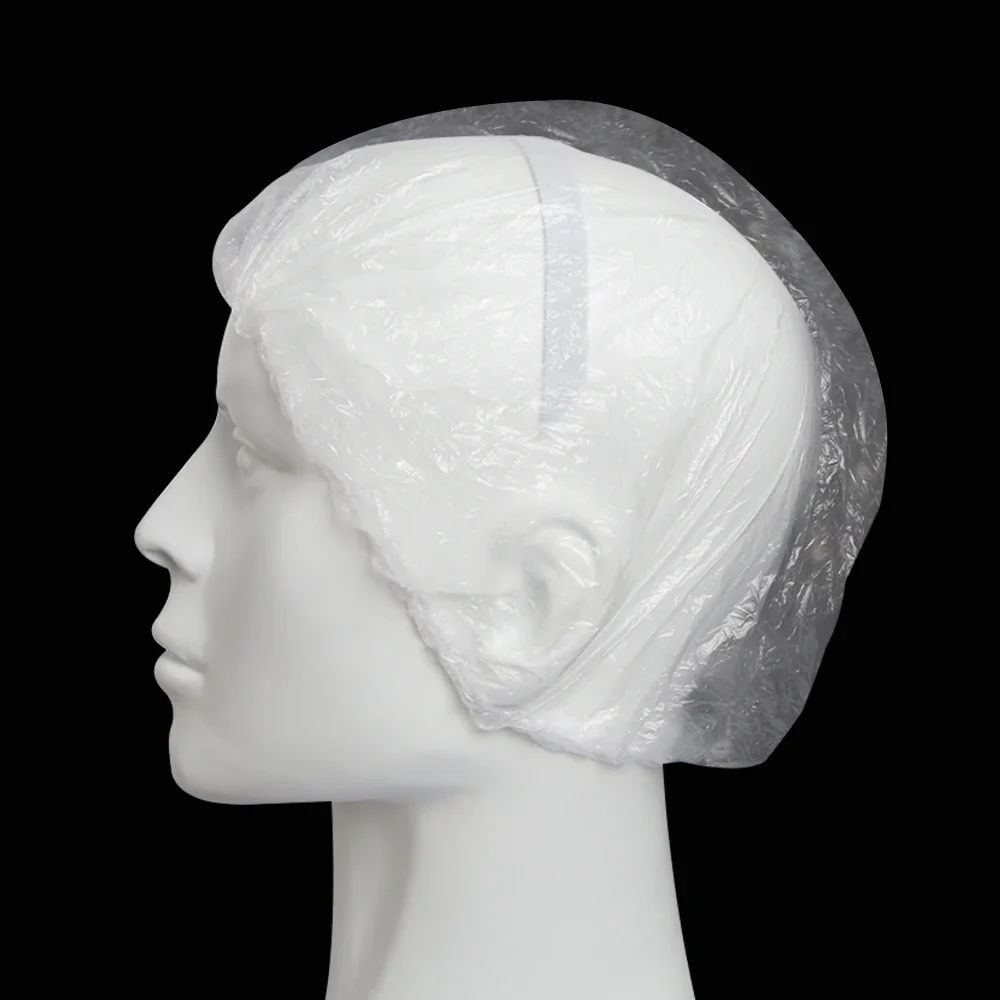 Disposable Shower Cap Waterproof Shower Cap Shower Cap Disposable Hair Cap Disposable Shower Cap Plastic Waterproof Headgear Hotel Hair Dye Shower Cap Transparent Plastic Beauty Salon Cling