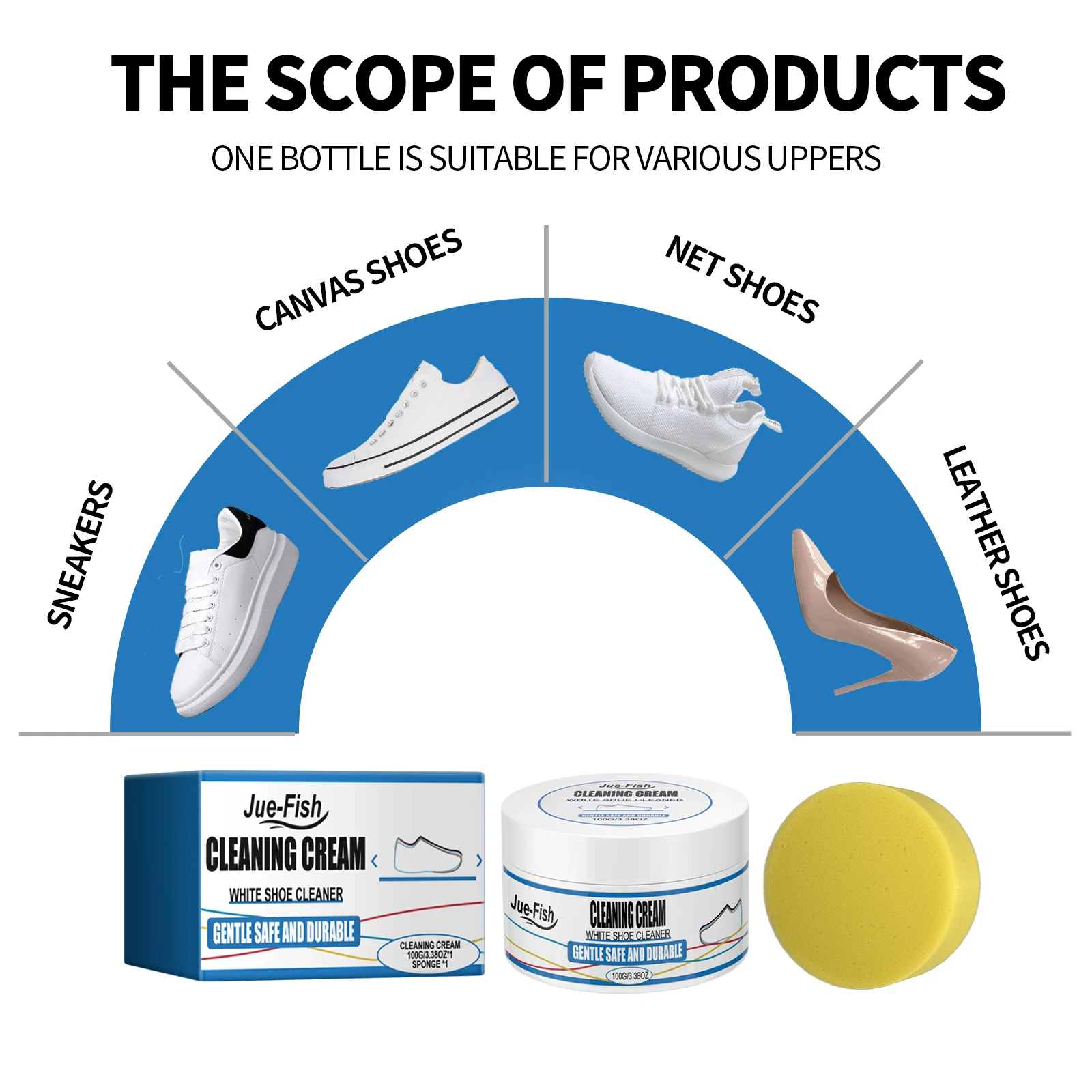 White Shoe Cleaning Cream Powerful Stain Remover