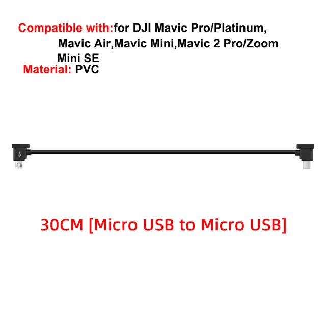 Data Cable OTG Remote Controller to Phone Tablet Connector Micro USB TypeC IOS Extend for DJI Mavic MINI/MINI SE/Pro/Air/Mavic 2 30cm for Micro USB