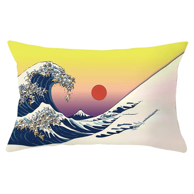 30x50cm Sun Mountain Landscape Pillowcase Decorative Sofa Cushion Case Bed Pillow Cover Home Decor Gift Car Cushion Cover 