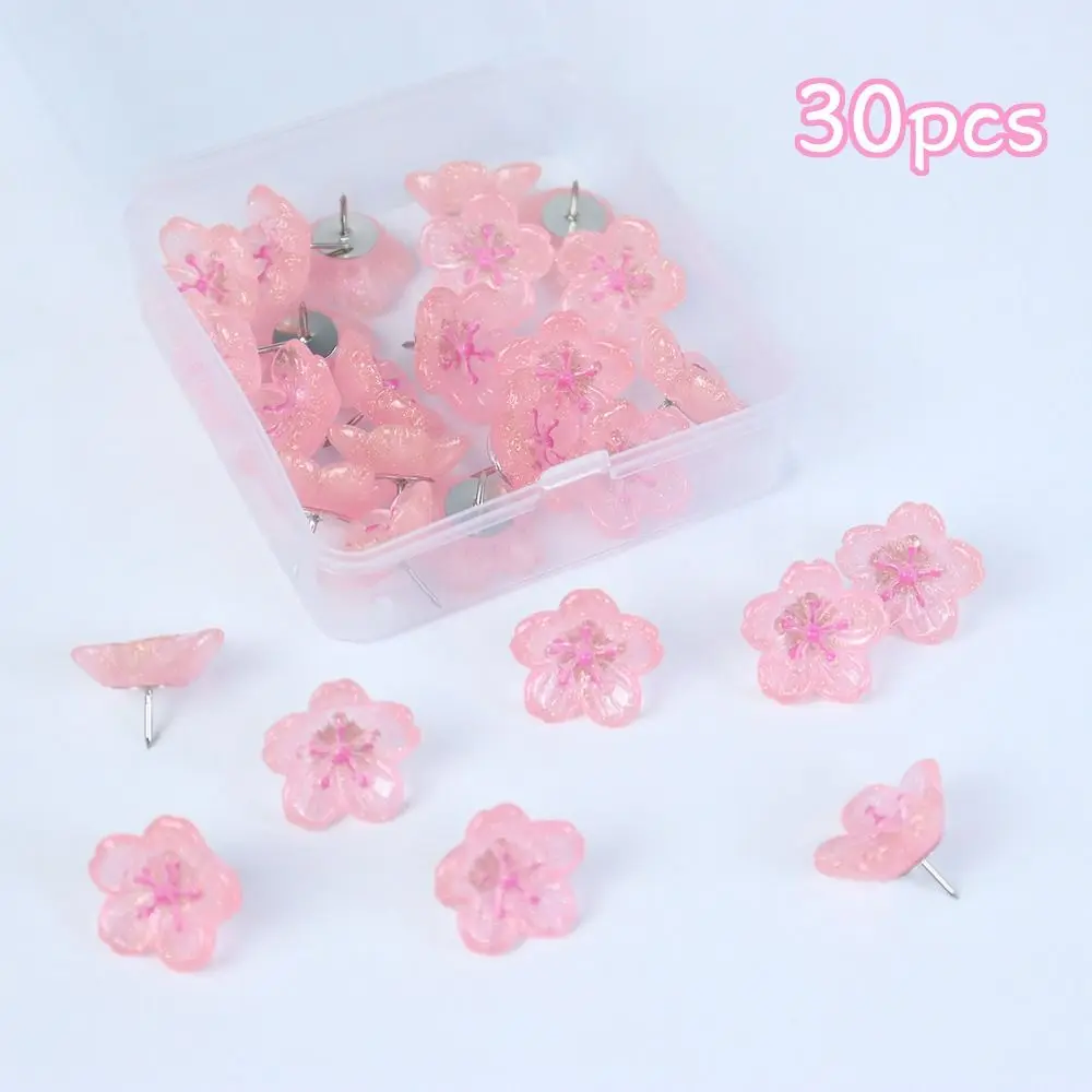 10/20/30Pcs 홈 인테리어 크리 에이 티브 사쿠라 푸시핀 DIY 3D 보드 푸시 핀 귀여운 재사용 가능한 장식 스터드 사진 벽 장식