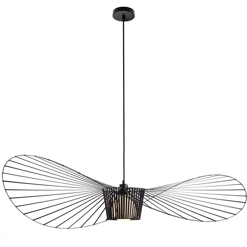 FUMIMID - Suspension LED Design Chapeau - Noir, 60 Cm - Hauteur Réglable - Pour Salon, Salle à Manger, Cuisine