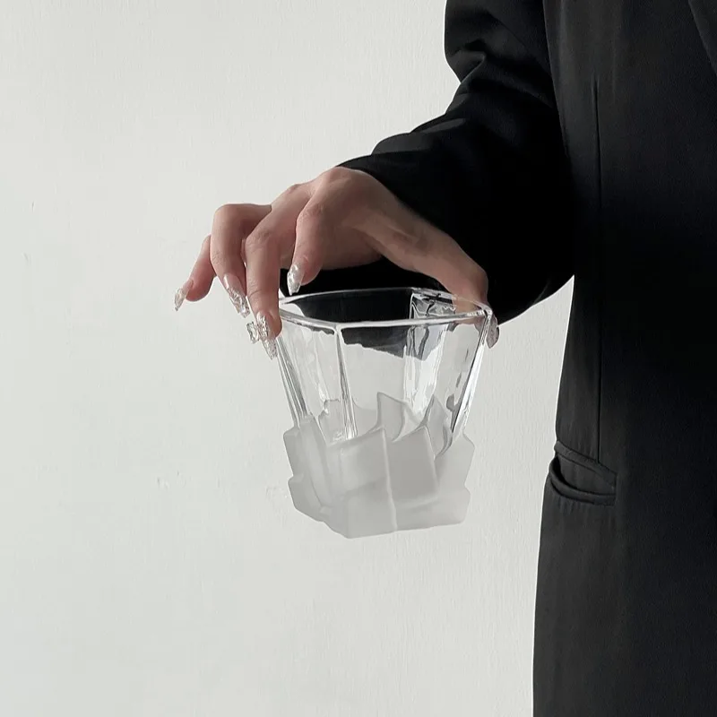 Frosted Iceberg Glass Cup, Whiskey Glasses,Engraved Whiskey Glass,Old Fashioned Glasses,Classical Scotch Glass Cups