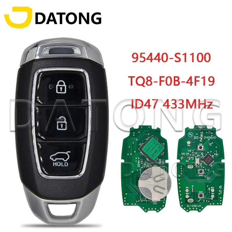 

Автомобильный пульт дистанционного управления Datong World для Hyundai Santa Fe 2018, 2019, 2020, FCC, ФКС, ID 47, NCF29A3X, 433 МГц, карта 95440-S1100