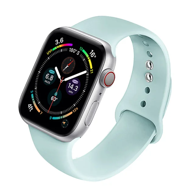 Silicone Strap For Apple Watch Band 44mm 40mm 41mm 38mm 45mm Smartwatch Rubber Sports Watchband Belt Bracelet iWatch 7 6 se 5 4 Turquoise-11
