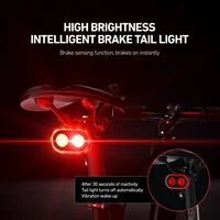 CYCLAMI CY300T תאורת אופניים חכמה עם חיישן בלם קדמי אחורי עמיד למים תאורת אופני הרים ואופני כביש אביזרי רכיבה 3