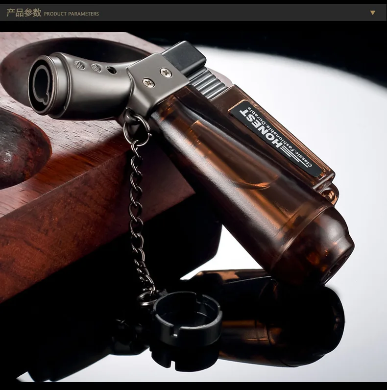 Description Picture 2 of itemHONEST Transparent Windproof Jet Blue Flame Small Welding Gun Butane Gas Torch Lighter Outdoor Compact Portable Cigar Lighters