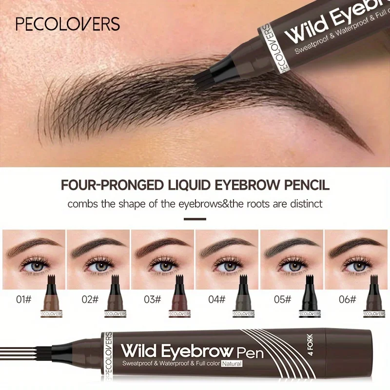 4 Forks Waterproof Eye Brow Pencil Matte Smudge-proof Liquid Tint Makeup Natural Lasting Eyebrow Tattoo Cosmetic 2