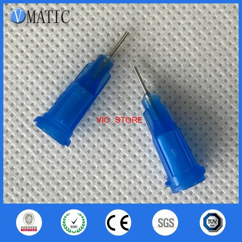 100Pcs/Lot 22G 0.25" Stainless Steel Tip Dispensing Screw Needles Blue Color Syringe Needle Tips 1/4 Inch
