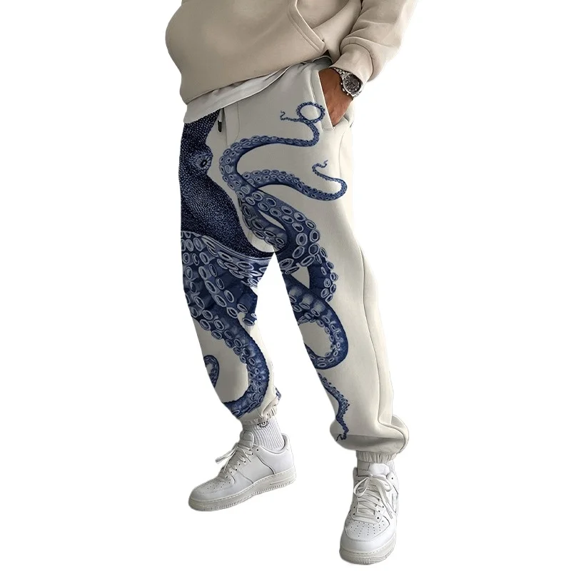 New Summer Streetwear Pants Sports Casual Men's Japanese Art Octopus Graphic Printed Casual Sweatpants Mens Pants Men Clothing